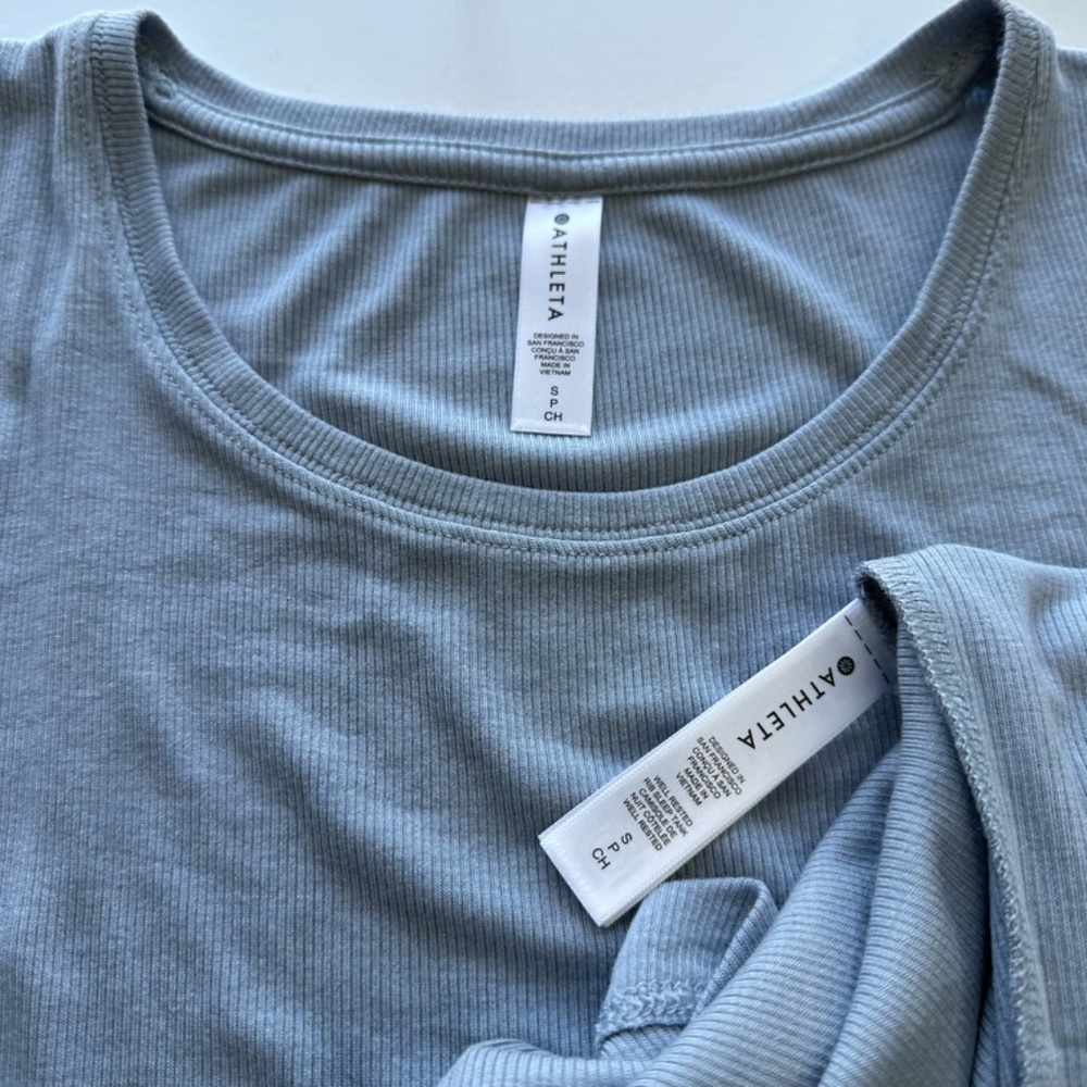 NWT Athleta Well Rested Rib Sleep Tank, Blue S - Picture 5 of 5
